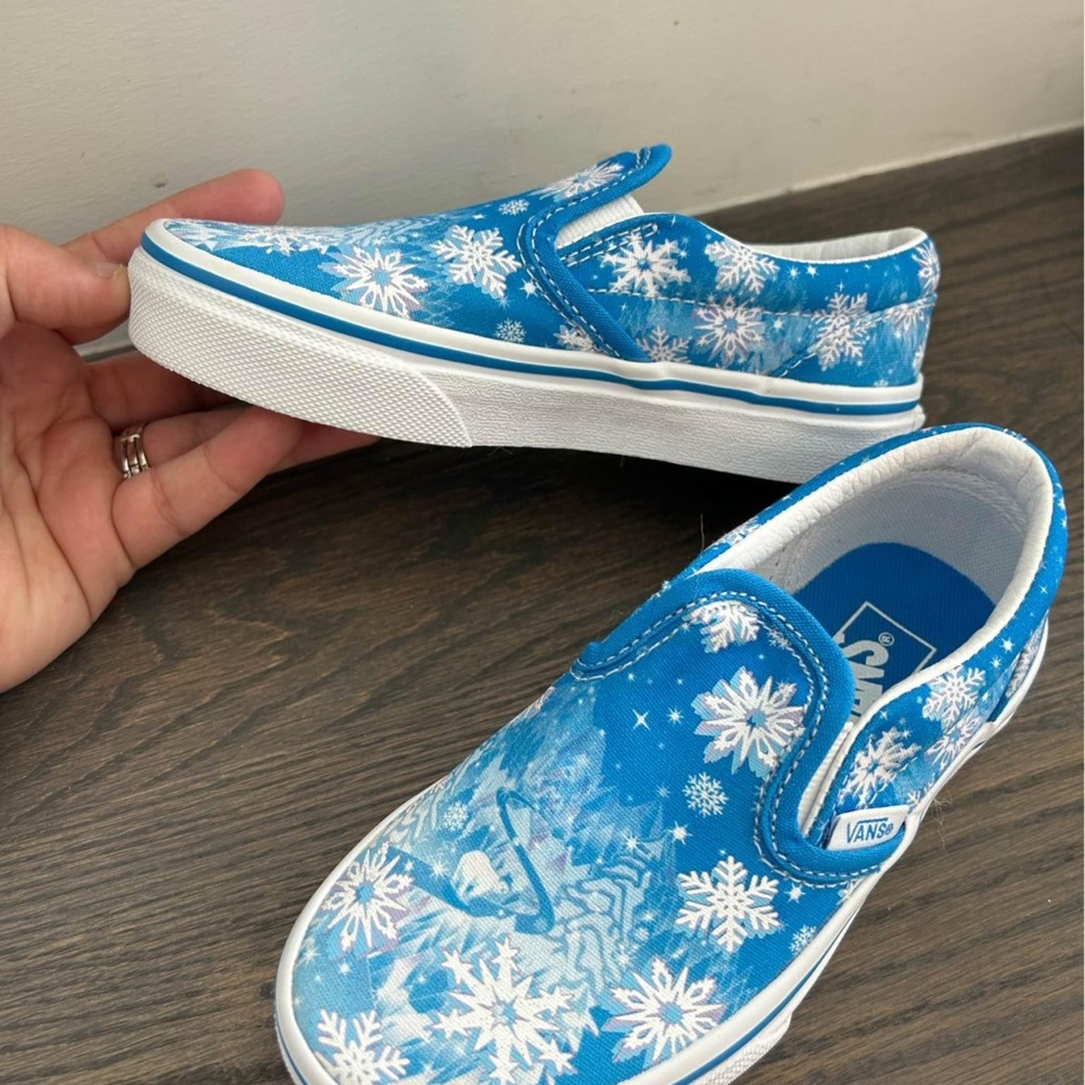 For Jessica Jones ONLY Vans Kids Blue Snowflake Slip-On Sneakers